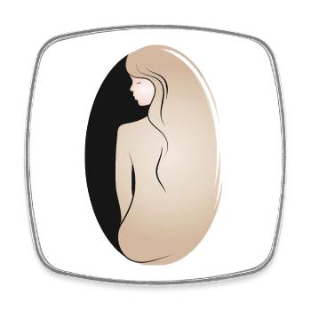 Silhouette féminine élégante – élégante et calme - Magnet carré - blanc - Devant
