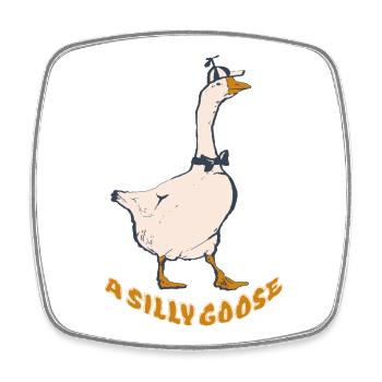 DIE DUMME GANS - Viereckiger Kühlschrankmagnet - Weiß - Vorne