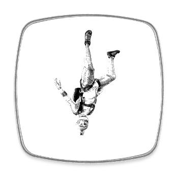 Skydiver - Viereckiger Kühlschrankmagnet - Weiß - Vorne