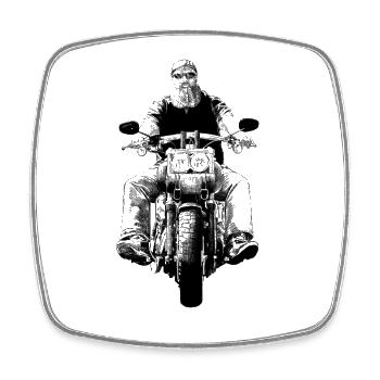 Biker - Viereckiger Kühlschrankmagnet - Weiß - Vorne