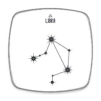Libra Zodiac Sign Star Constellation Black & Gray - Square fridge magnet - white - Front