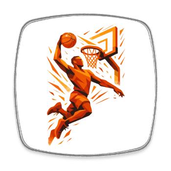 Basketball Slam Dunk Throw Player Dunking Gift - Square fridge magnet - white - Front