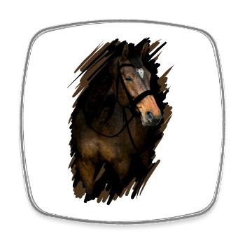 Cheval - Magnet carré - blanc - Devant