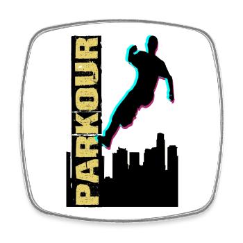 Parkour - Magnet carré - blanc - Devant