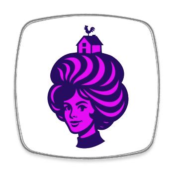 Superhair Femme Surréaliste Pop Art Années 60 - Magnet carré - blanc - Devant