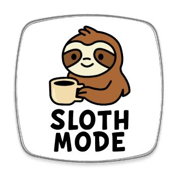 Cozy Sloth with Coffee Design - Square fridge magnet - white - Front