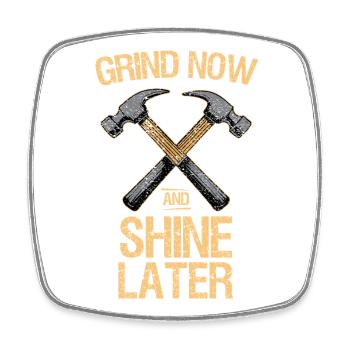 Motivational Hammer Crossed Design - Square fridge magnet - white - Front