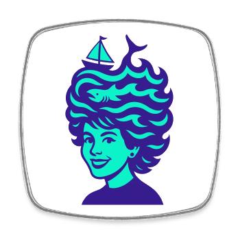 Sea Hair! - Square fridge magnet - white - Front