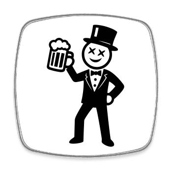 Groom Bachelor Party Stick Figure - Square fridge magnet - white - Front
