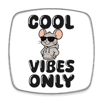 maus-sonnenbrille-cool- - Viereckiger Kühlschrankmagnet - Weiß - Vorne