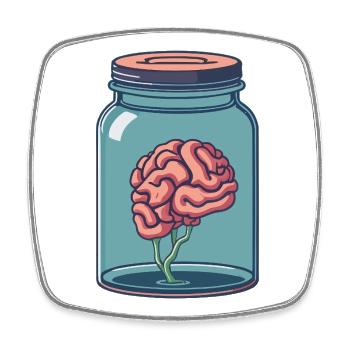 Brain Gift Idea For Medical Student - Square fridge magnet - white - Front