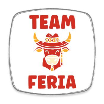 Buffalo head with Mexican feria hat - Square fridge magnet - white - Front