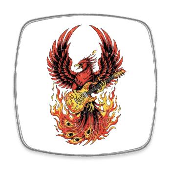 Fiery Eagle Guitare Rock Design - Magnet carré - blanc - Devant