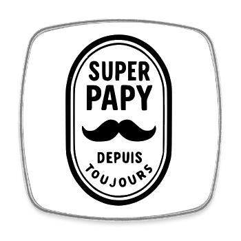 Super Papy depuis toujours - Magnet carré - blanc - Devant