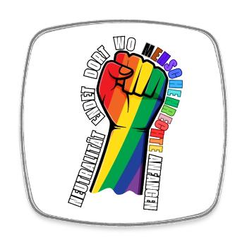 Statement-Sticker Menschenrechte - Viereckiger Kühlschrankmagnet - Weiß - Vorne