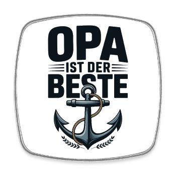 Grandpa is the best anchor – maritime design - Square fridge magnet - white - Front