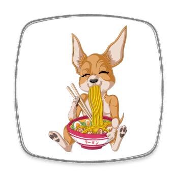 Chihuahua Ramen - Viereckiger Kühlschrankmagnet - Weiß - Vorne