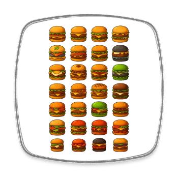 Vielfaltige Burger-Designs für Food-Liebhaber - Viereckiger Kühlschrankmagnet - Weiß - Vorne