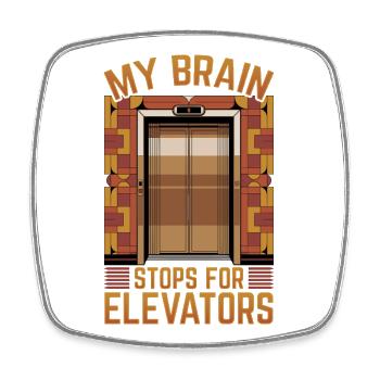 Elevator toddler & kids - Square fridge magnet - white - Front