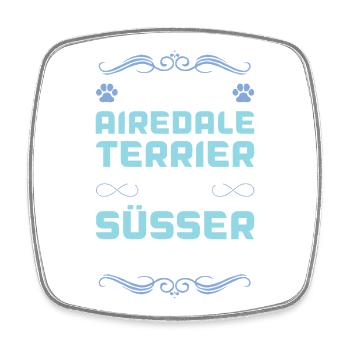 airedale terrierhund spruch - Viereckiger Kühlschrankmagnet - Weiß - Vorne