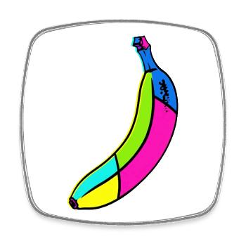 Neon Banana Pop Art Design - Square fridge magnet - white - Front