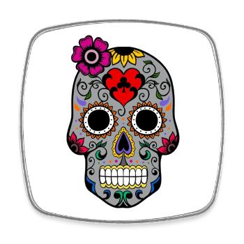 Sugar skull Halloween - Square fridge magnet - white - Front