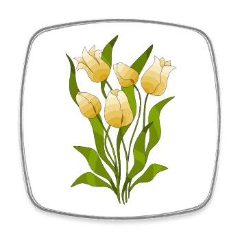 Fleur - Magnet carré - blanc - Devant