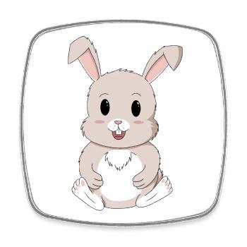 Kawaii süßer Hase - Viereckiger Kühlschrankmagnet - Weiß - Vorne