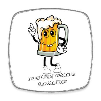 Cheerful Cartoon Beer Glass Bavaria - Square fridge magnet - white - Front