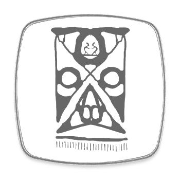 Abstract Tribal Maori Pattern Print - Square fridge magnet - white - Front