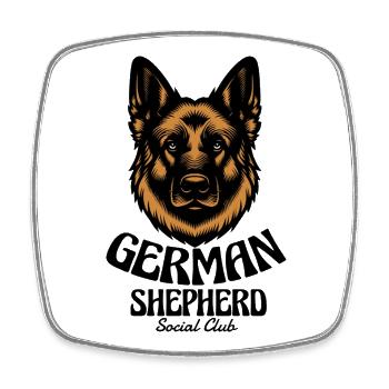 Berger Allemand Social Club Vintage Dog Design - Magnet carré - blanc - Devant