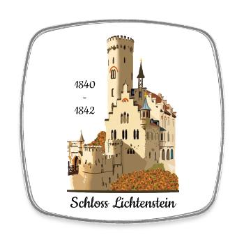 Lichtenstein Castle, hand-drawn. - Square fridge magnet - white - Front