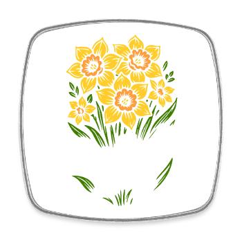 Daffodil Day - Cancer Awareness Tag - Square fridge magnet - white - Front