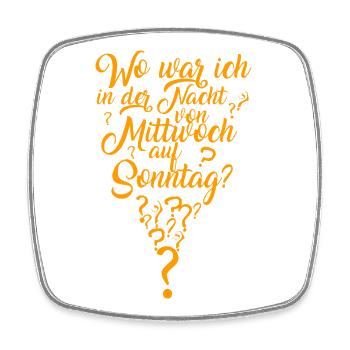Wo_war_ich_in_der_Nacht_orange - Magnet carré - blanc - Devant