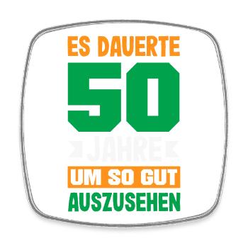 Lustiges 50. Geburtstag Geburtstagsshirt Geschenk - Viereckiger Kühlschrankmagnet - Weiß - Vorne