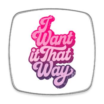 Ich will es so Pink Disco Vintage Party Tanz - Viereckiger Kühlschrankmagnet - Weiß - Vorne