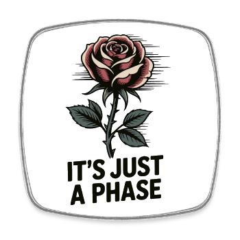 Vintage Rose mit motivierendem Zitat - Viereckiger Kühlschrankmagnet - Weiß - Vorne