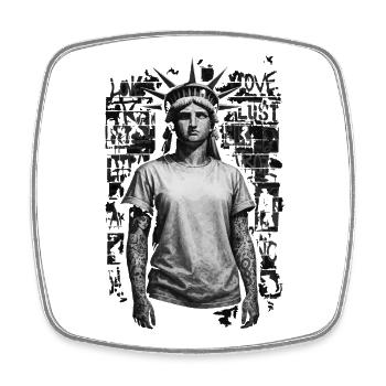  Statue of Liberty in the Urban Graffiti landscape - Square fridge magnet - white - Front