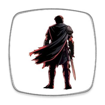 Epic Warrior Silhouette Art - Square fridge magnet - white - Front