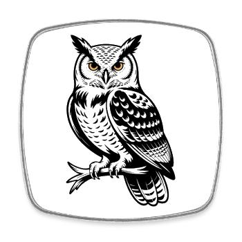 Mystic Owl - Square fridge magnet - white - Front
