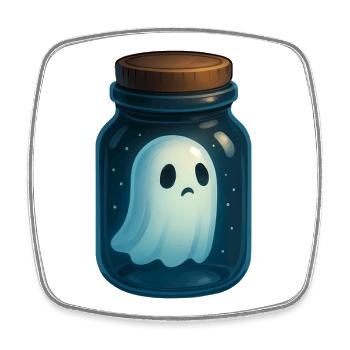 Ghost Glass Design - Square fridge magnet - white - Front