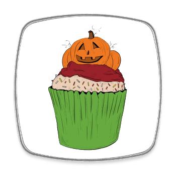 cupcake_citrouille - Square fridge magnet - white - Front