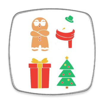 Lebkuchen Weihnachten Lebkuchenmann Gingerbread - Viereckiger Kühlschrankmagnet - Weiß - Vorne