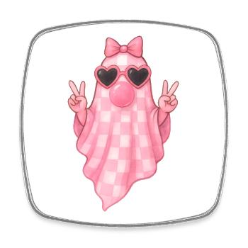 Süßer Pink Geist Halloween Design - Viereckiger Kühlschrankmagnet - Weiß - Vorne