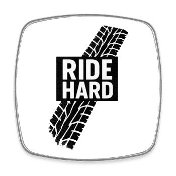 Ride Hard Tire Strip Graphic - Square fridge magnet - white - Front