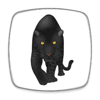 Midnight Panther, Raubkatze - Viereckiger Kühlschrankmagnet - Weiß - Vorne