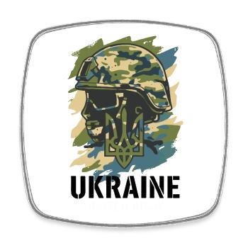 Ukraine Unified Army Helmet Camouflage - Square fridge magnet - white - Front