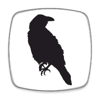 Crow III - Square fridge magnet - white - Front