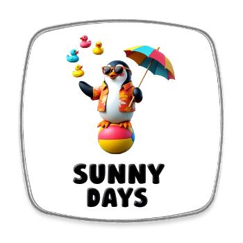 Sonniger Pinguin Hawaii Vibe Tier Design  - Viereckiger Kühlschrankmagnet - Weiß - Vorne