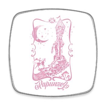 Rapunzel Tower Pink Silhouette - Square fridge magnet - white - Front